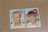 1960s 2 baseball cards