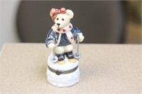 Teddy Bear Ceramic Trinket Box