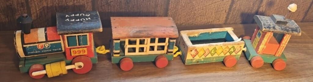 EARLY FISHER PRICE WOOD TRAIN