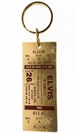 Original ELVIS Concert Brass Ticket Key Ring - Aug