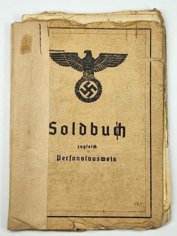 WWII GERMAN MILITARY AUCTION - BAYONETS, ID, EPHEMERA +