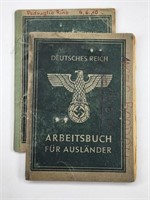 (2) WW2 GERMAN REICH WORK BOOKS - ITALIAN MEN