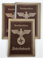 (3) WW2 GERMAN WORK BOOKS