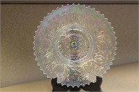 Clear Carnival Iridescent Glass Plate