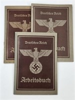 (3) WW2 GERMAN WORK BOOKS