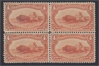 US Stamps #287 Mint HR Block of 4 with light oxida
