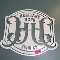 HERITAGE HOPS BREW CO. METAL SIGN