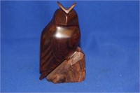 Exotic Solid Wood Retro Owl Figurine