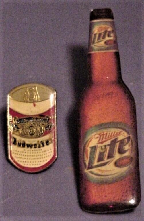 2 Pins Budweiser & Miller Lite