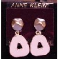 Anne Klein White Clip on Earrings NOC