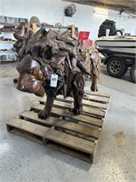Large Hand Made Driftwood Lion Sculpture