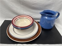 Various Kitchen Dishes and Pitcher