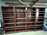 (5) Wood Bookcases, Shelves Vary Per Unit