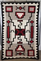 Vintage Native American Storm Pattern Rug