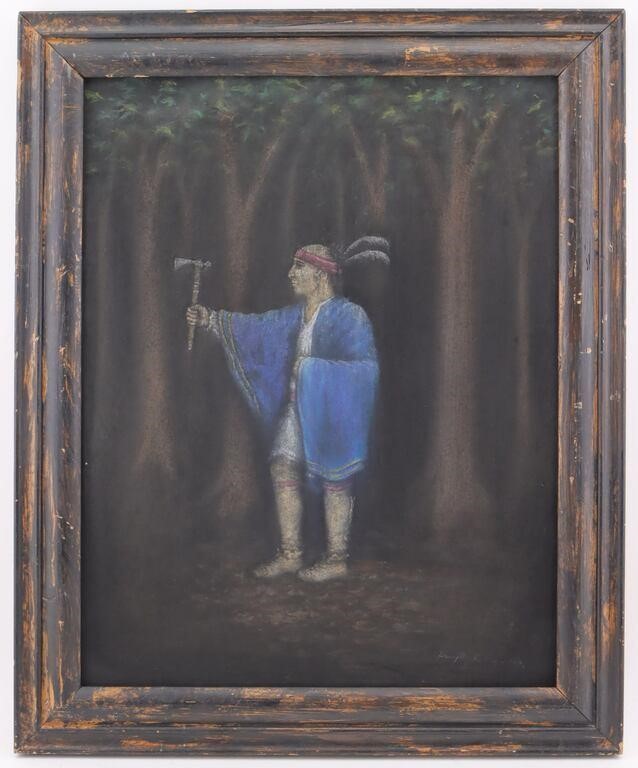 Pastel Drawing of Man w/ Axe