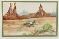 K. Hall Watercolor of Desert