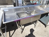 1X, 72"X23" 2 WELL S/S SINK   NOTES!!