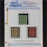 US Stamps #658-668 Mint LH/NH Blocks of 4, bottom