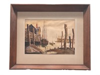 Framed Watercolor of Marina