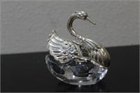 A Glass and Silver Swan