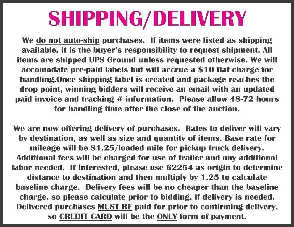 Shipping/Delivery Available