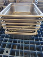 4" deep steam table stainless steel food pans.