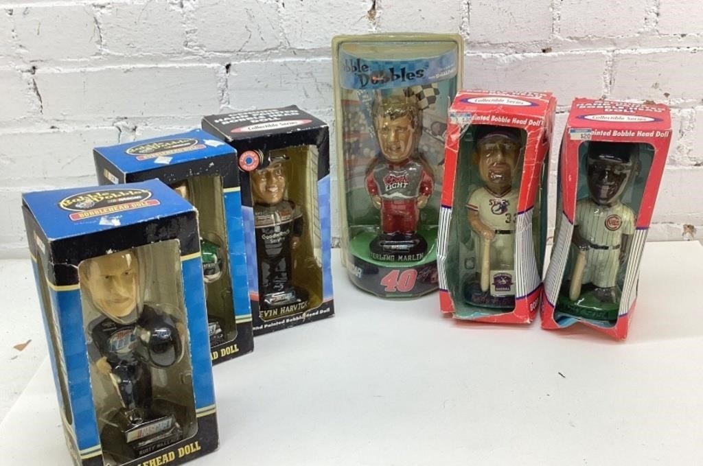 6 Collectible 8" Sports bobble head dolls