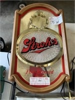 2 vintage stroh's beer clocks