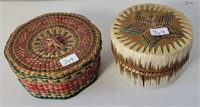 2 NATIVE INDIAN QUILL BOXES
