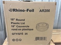 Round PlasticLids 18" RHINO-FOIL AR206 PK/25