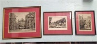 Set of 3 Antique Framed Engravings