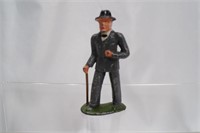 Older Man with Cane Metal Figure
