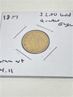 1851 US Liberty Head $2.50 Gold Quarter Eagle