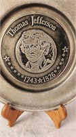 Thomas Jefferson Pewter Plate
