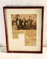 Framed Newsprint Genealogy Bingham Iowa