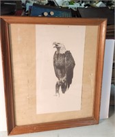 Signed Cowan 1984 Bald Eagle Framed