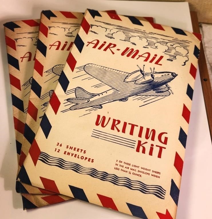 WWII Air Mail Writing Kits Lot of 3