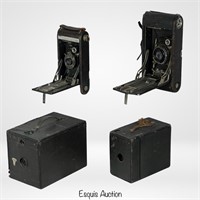 Group of Antique Folding & Box Cameras- Kodak