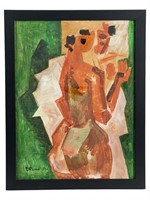 Robert Falk- Modernist / Cubist Nude Oil Painting