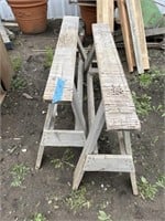 (2) Wooden Saw Horses