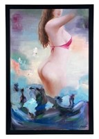 Giuseppe Pino style Nude Girl Original Painting