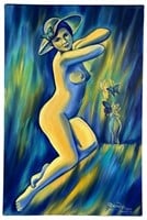 Oksana Grineva- Nude with Butterflies Oil Painting