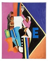 Modernist Painting in style of Richard Lindner
