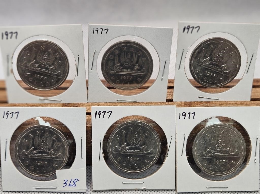 6-1977 1 DOLLAR COINS