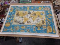 6 prints vintage navigation print, Normandie ship