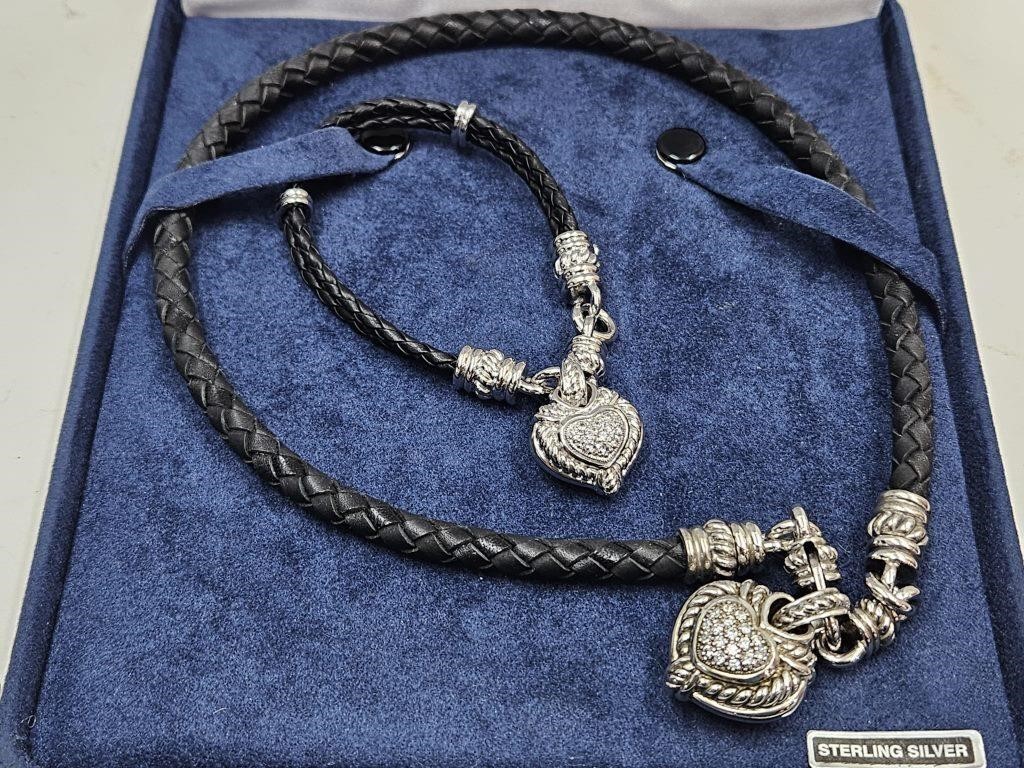 Judith Ripka Sterling Silver  Necklace & Bracelet