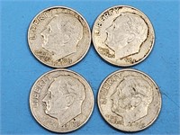 4 Silver Dime Coins