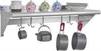 Stainless Steel Shelf with 6 Hooks