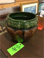8.5” wide x 8.5” tall glazed ceramic planter