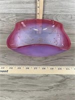 Pink Glass Square Bowl